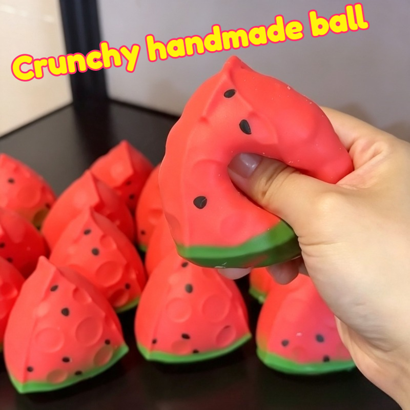 Party Games Crazy - Watermeloen stressbal, knisperende knijpbal, zacht speelgoed,