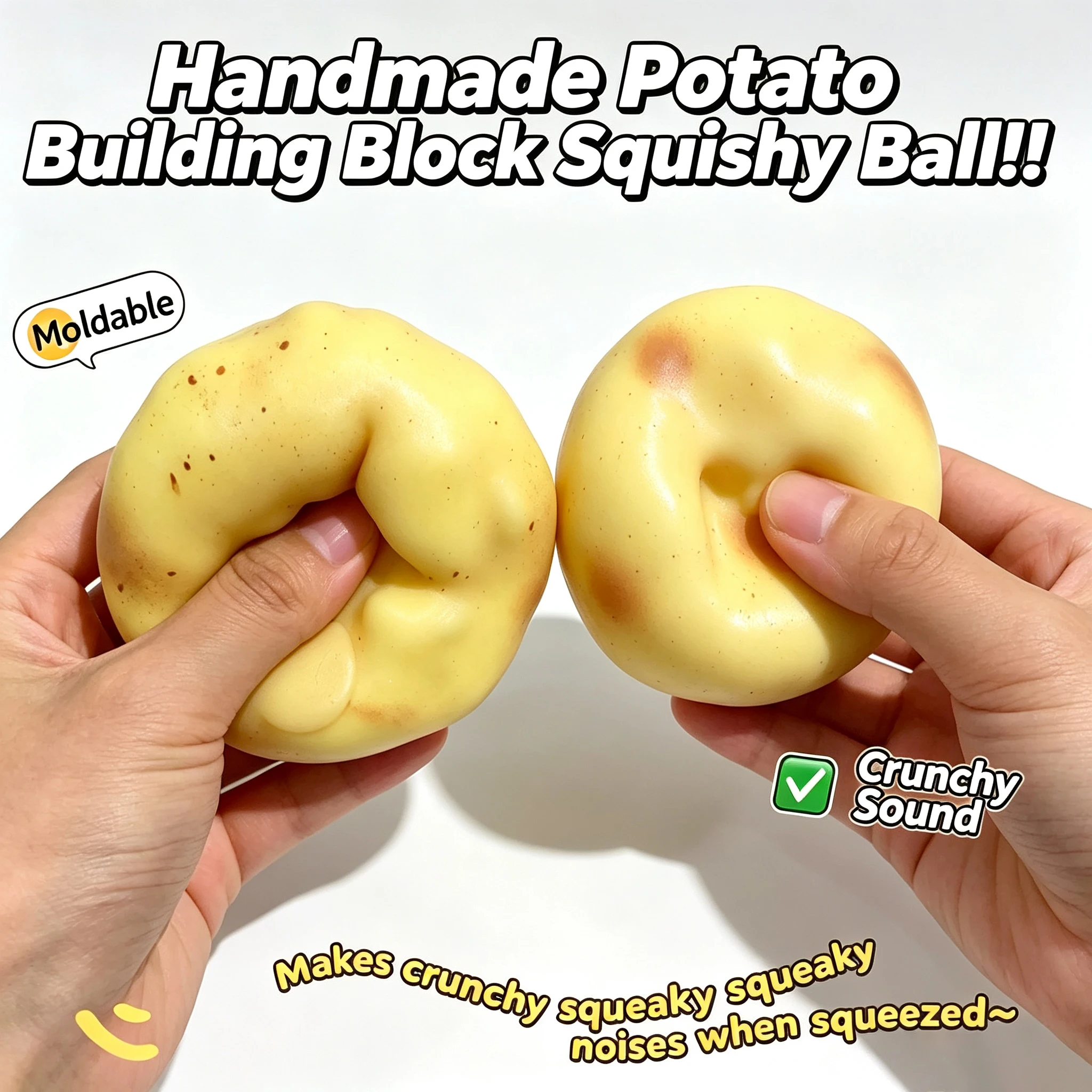Party Games Crazy - Knapperige Aardappel Squishy Stressbal ASMR Fidget