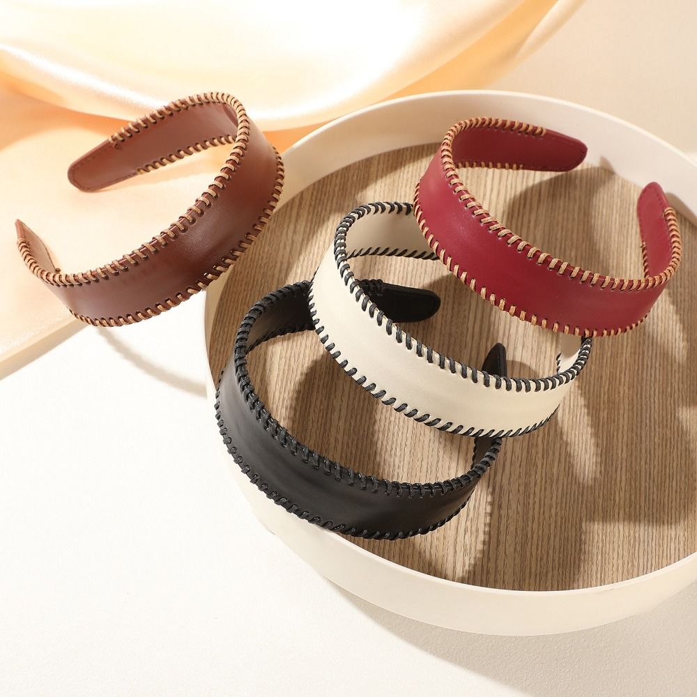 Ring Toss Outdoor - Temperament Effen kleur lederen hoofdband Koreaanse